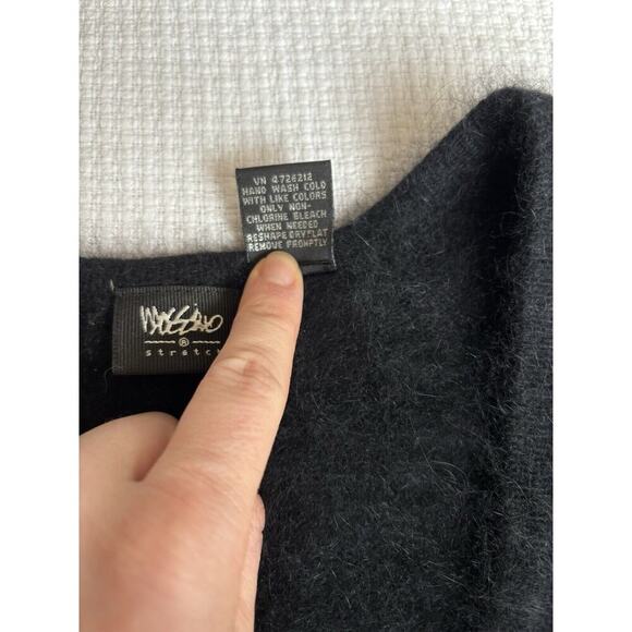 Vintage Mossimo Sweater Women’s XL Black angora Nylon 90s Y2K Eyelash Fur twee - Picture 6 of 9